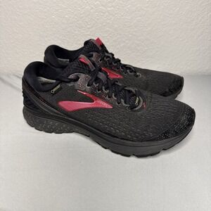 Brooks Ghost 11 GTX Womens Size 9.5 Running Shoes Black Red Athletic Sneakers